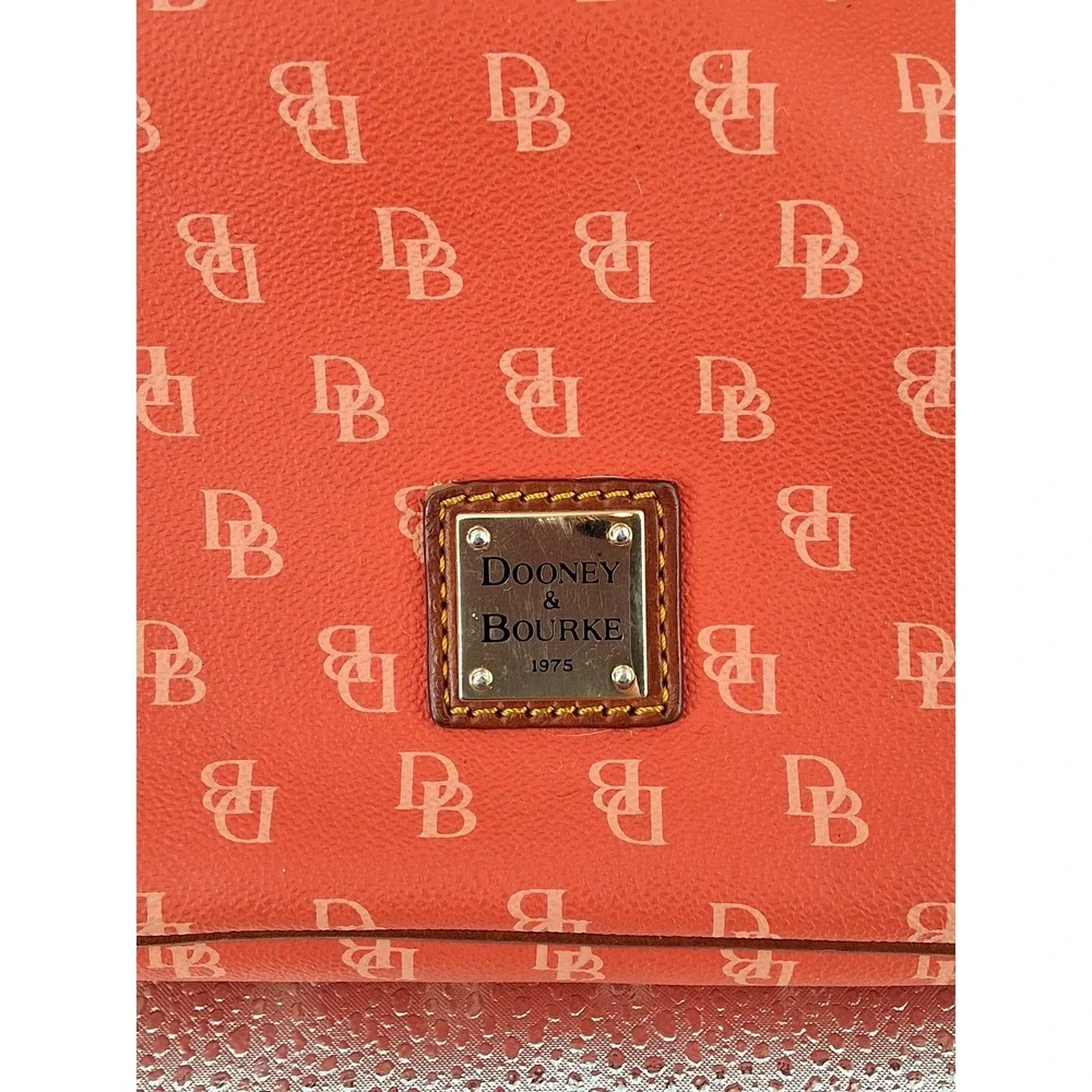 Dooney & Bourke Orange Signature Monogram Crossbody Bag & Wallet Set AS IS